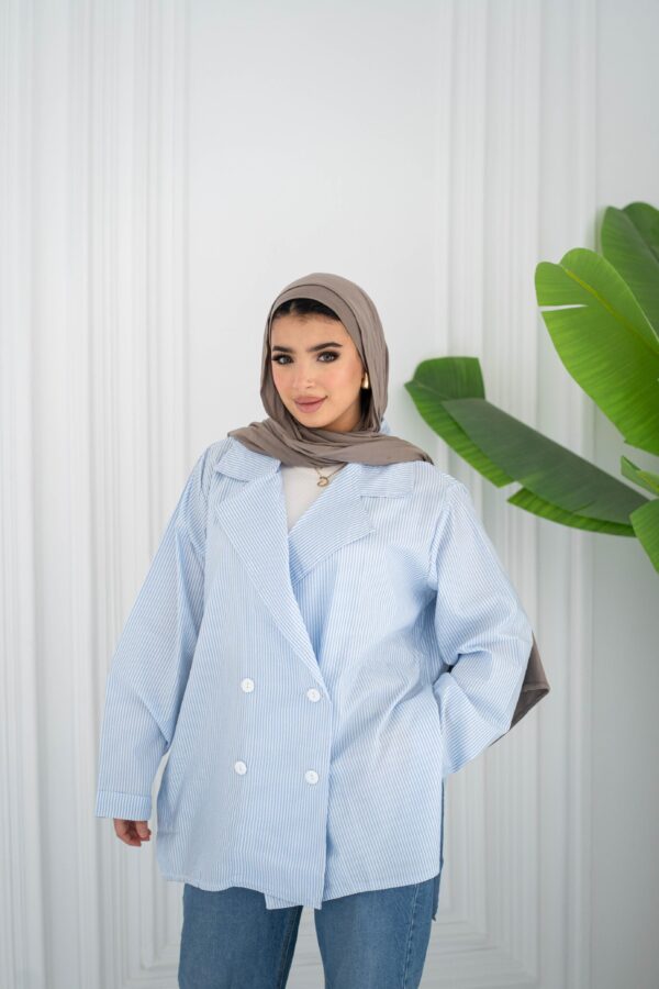 Baby-Blue Stripes Shirt - Image 4